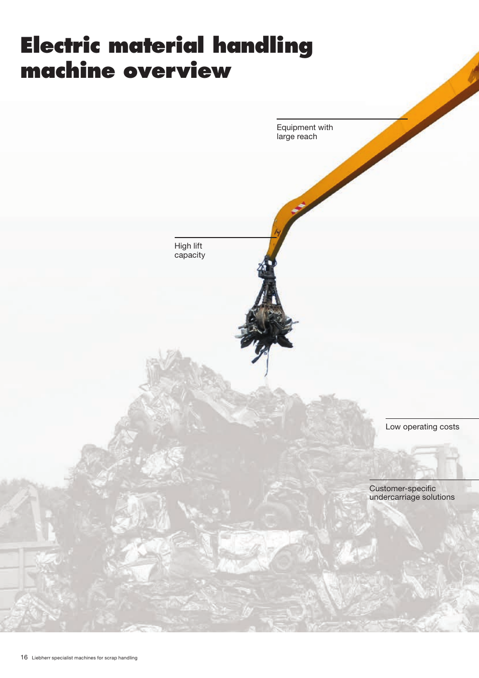 Electric material handling machine overview | Liebherr A 944 C HD Litronic High Rise Material Handler User Manual | Page 16 / 20