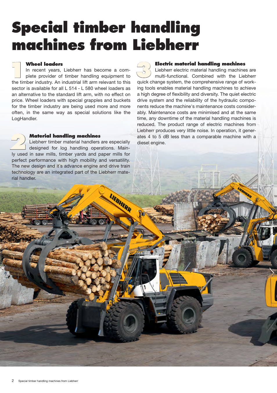 Special timber handling machines from liebherr | Liebherr LH 80 C Litronic User Manual | Page 2 / 56