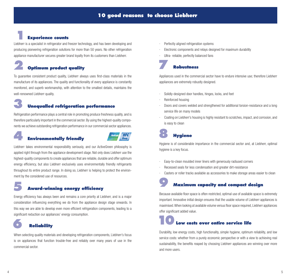 10 good reasons to choose liebherr | Liebherr GGU 1550 Premium User Manual | Page 3 / 26