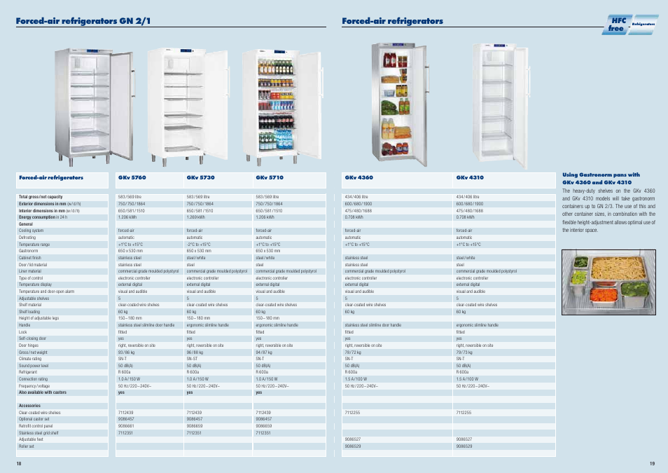Forced-air refrigerators, Forced-air refrigerators gn 2/1, Hfc free | Liebherr WKt 5552 GrandCru User Manual | Page 10 / 51