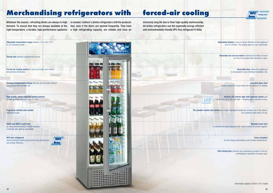 Forced-air cooling, Merchandising refrigerators with | Liebherr WKt 5552 GrandCru User Manual | Page 13 / 51
