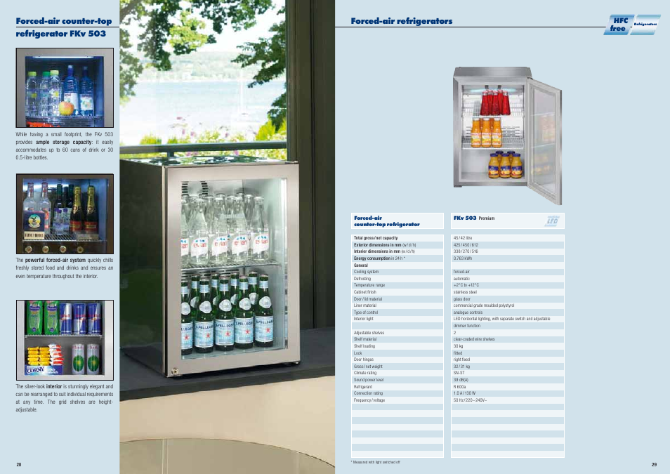 Forced-air refrigerators, Forced-air counter-top refrigerator fkv 503, Hfc free | Liebherr WKt 5552 GrandCru User Manual | Page 15 / 51