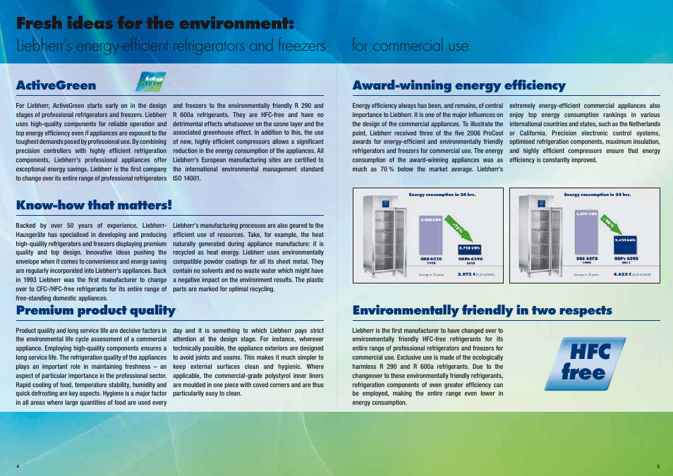 Hfc free, For commercial use, Award-winning energy efficiency | Environmentally friendly in two respects, Activegreen, Know-how that matters, Premium product quality | Liebherr WKt 5552 GrandCru User Manual | Page 3 / 51