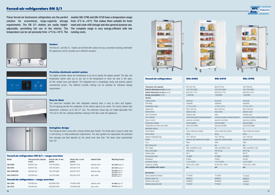 Forced-air refrigerators gn 2/1, Hfc free | Liebherr WKt 5552 GrandCru User Manual | Page 9 / 51