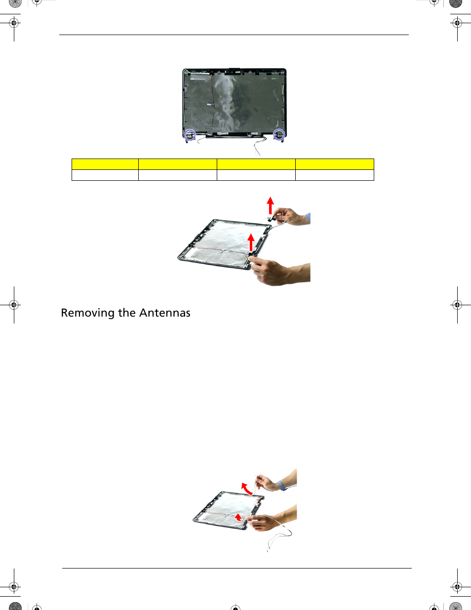 Removing the antennas | Acer 5320 User Manual | Page 108 / 182