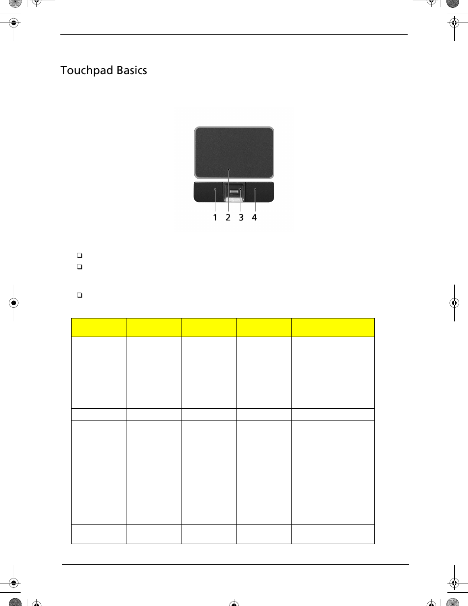 Touchpad basics | Acer 5320 User Manual | Page 21 / 182