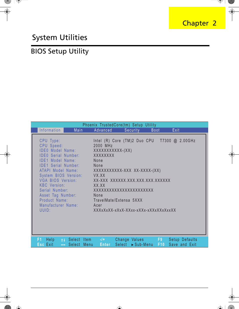 Bios setup utility, System utilities, Chapter 2 | Acer 5320 User Manual | Page 49 / 182
