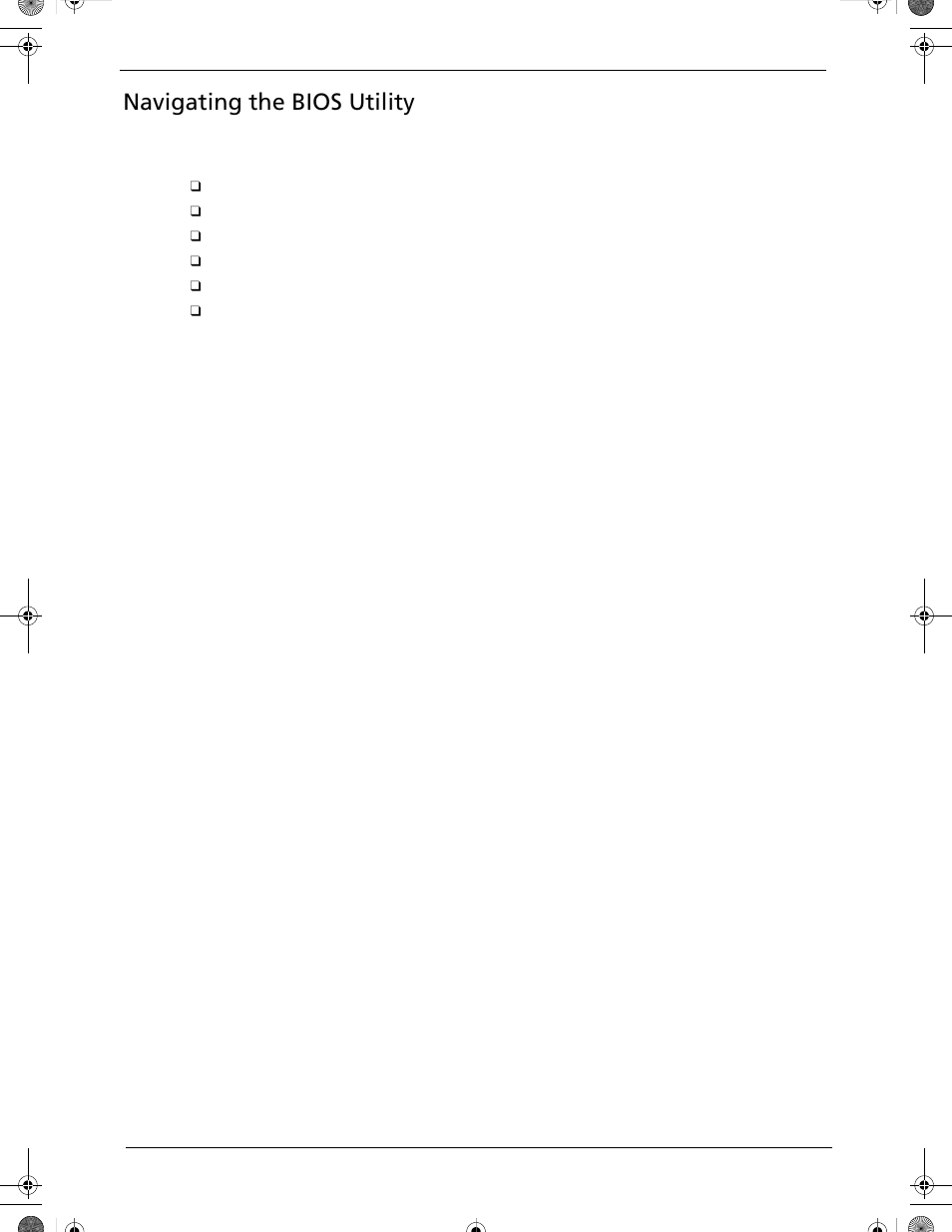 Navigating the bios utility | Acer 5320 User Manual | Page 50 / 182