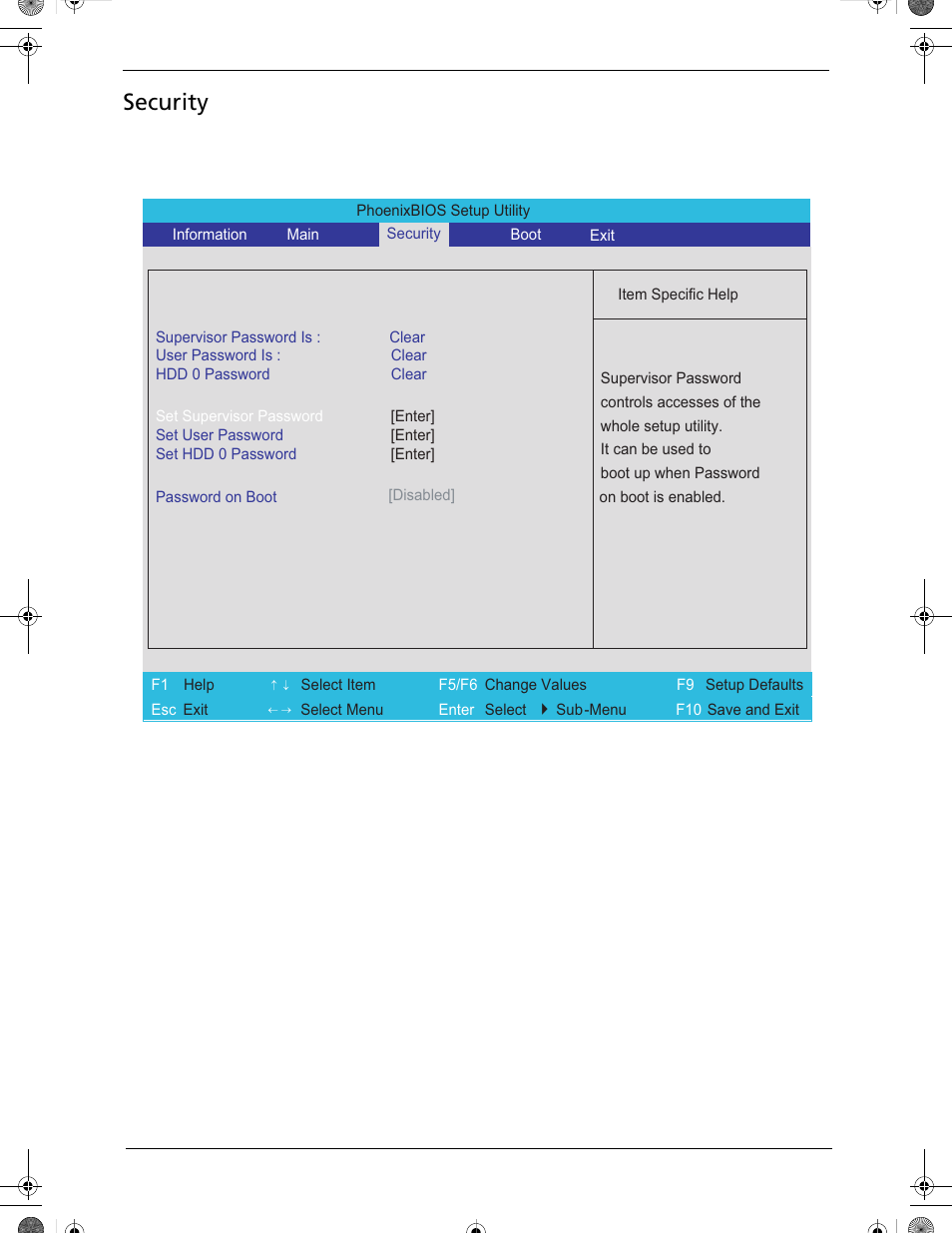 Security | Acer 5320 User Manual | Page 55 / 182