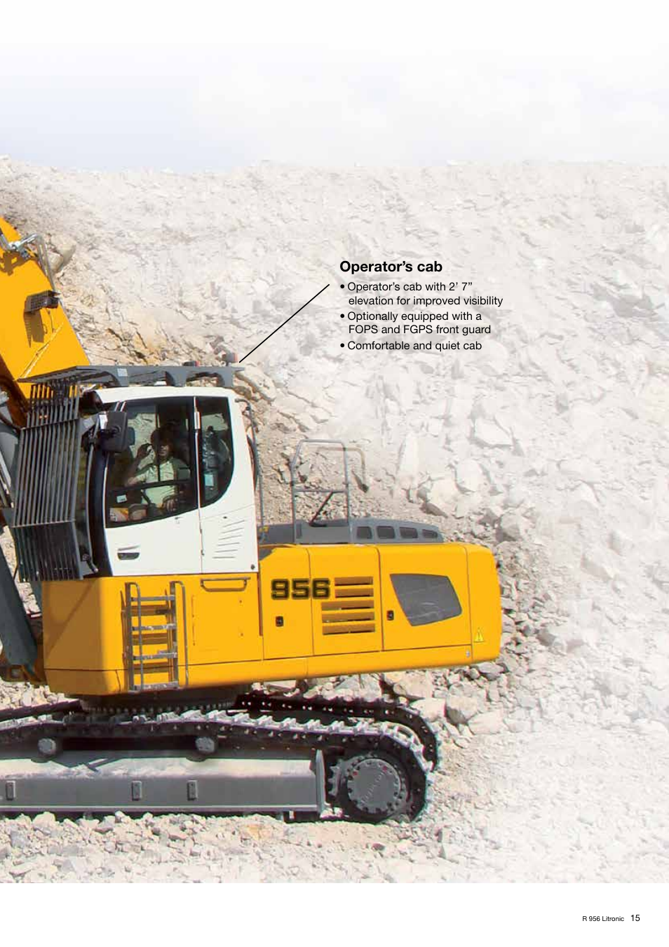 Operator’s cab | Liebherr R 956 User Manual | Page 15 / 40