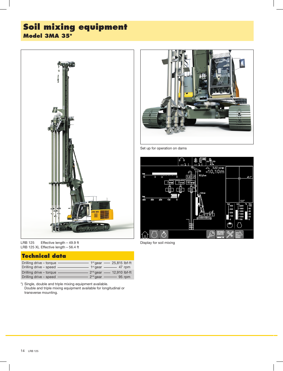 Soil mixing equipment, Model 3ma 35, Technical data | Liebherr LRB 125 XL User Manual | Page 14 / 16