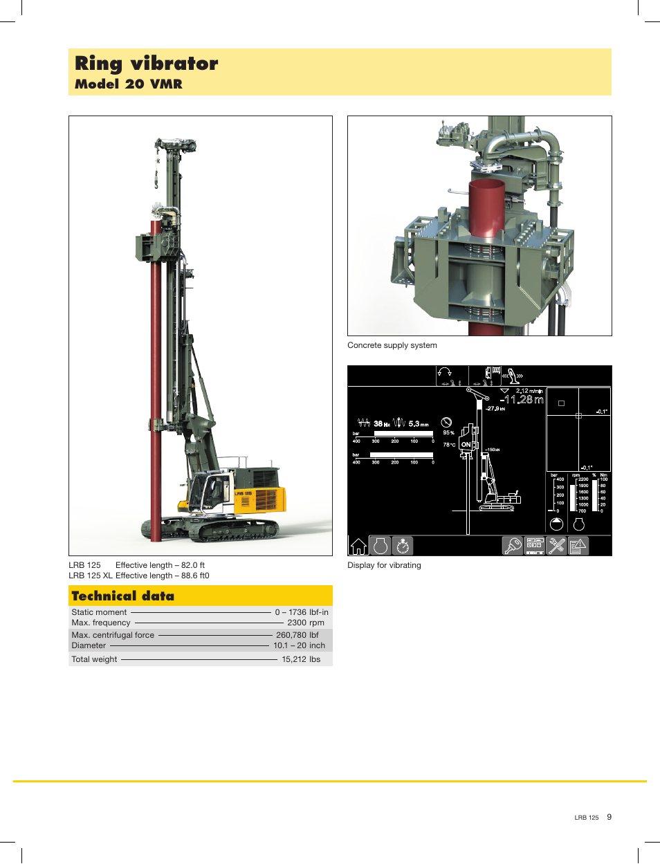 Ring vibrator, Model 20 vmr, Technical data | 28 m | Liebherr LRB 125 XL User Manual | Page 9 / 16