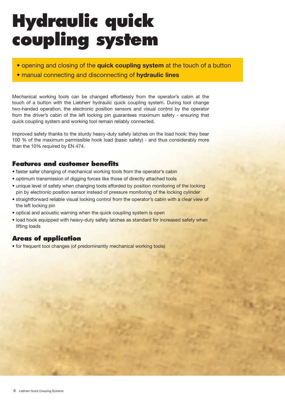 Hydraulic quick coupling system | Liebherr R 926 User Manual | Page 6 / 16