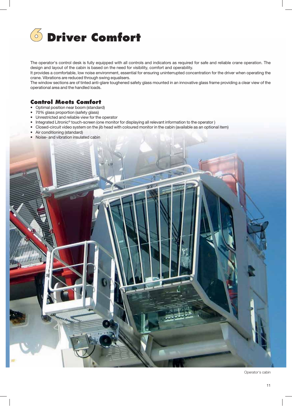 Driver comfort | Liebherr BOS 14000 User Manual | Page 11 / 20