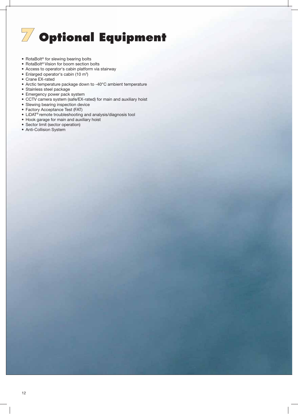 Optional equipment | Liebherr BOS 14000 User Manual | Page 12 / 20