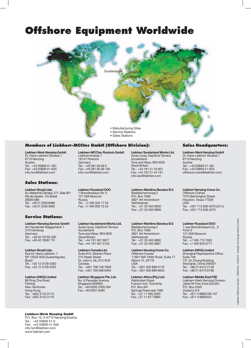Offshore equipment worldwide | Liebherr BOS 14000 User Manual | Page 20 / 20