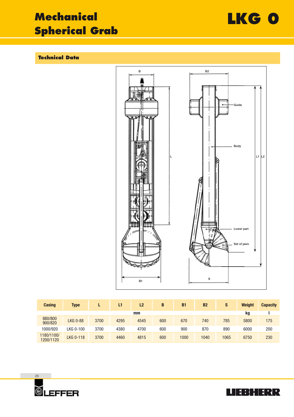 Lkg 0, Mechanical spherical grab | Liebherr HS 835 HD Litronic User Manual | Page 26 / 32