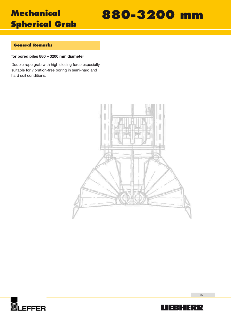 3200 mm, Mechanical spherical grab | Liebherr HS 835 HD Litronic User Manual | Page 27 / 32