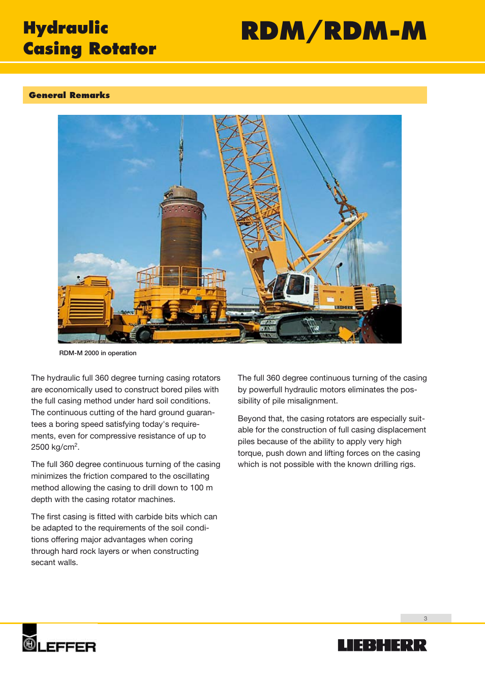 Rdm/rdm-m, Hydraulic casing rotator | Liebherr HS 835 HD Litronic User Manual | Page 3 / 32