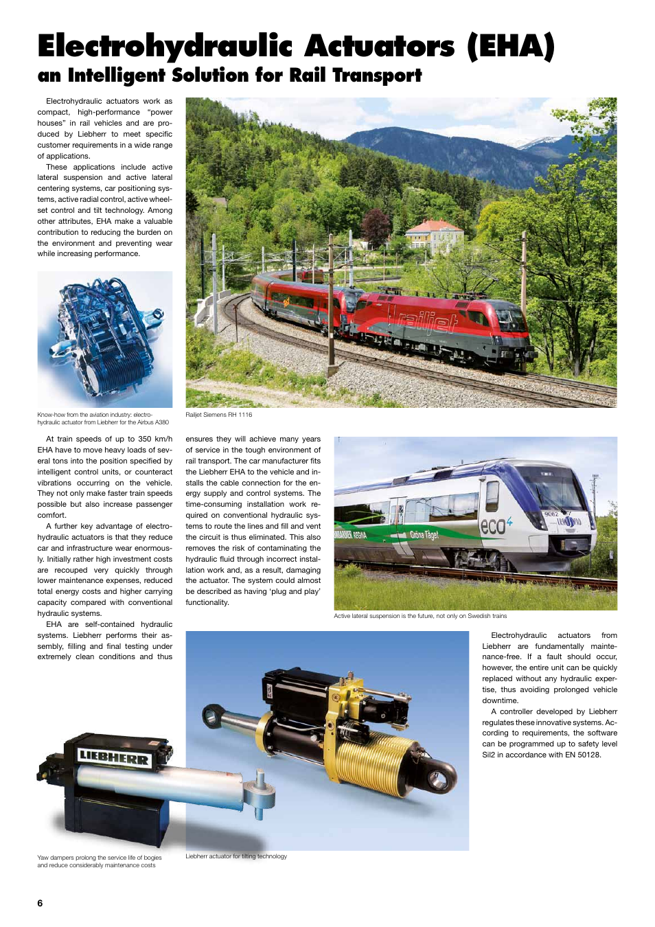 Electrohydraulic actuators (eha), An intelligent solution for rail transport | Liebherr Downloads User Manual | Page 6 / 12