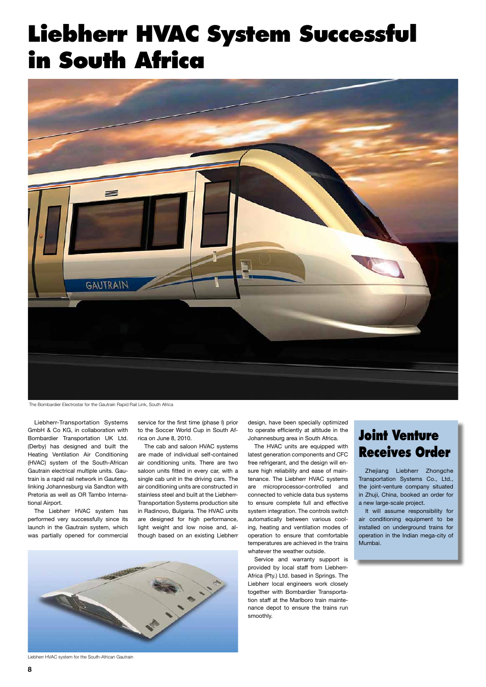 Liebherr hvac system successful in south africa, Joint venture receives order | Liebherr Downloads User Manual | Page 8 / 12