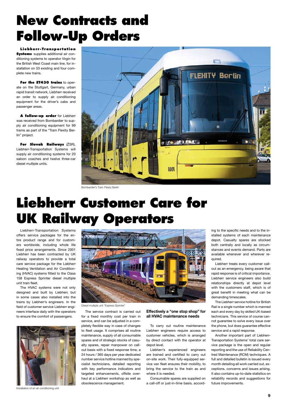 Liebherr customer care for uk railway operators, New contracts and follow-up orders | Liebherr Downloads User Manual | Page 9 / 12