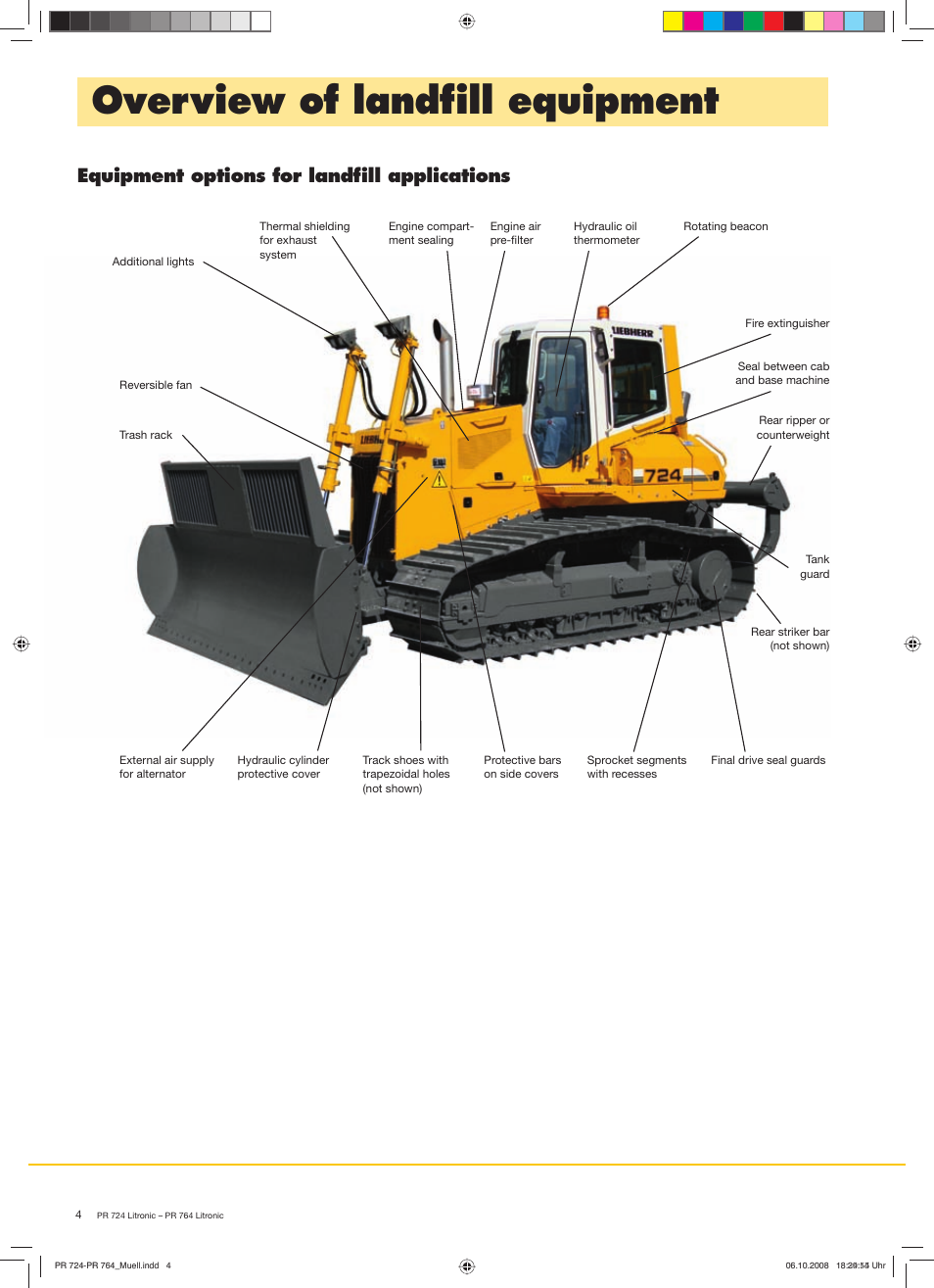 Overview of landﬁ ll equipment, Equipment options for landﬁ ll applications | Liebherr PR 764 Litronic User Manual | Page 4 / 12