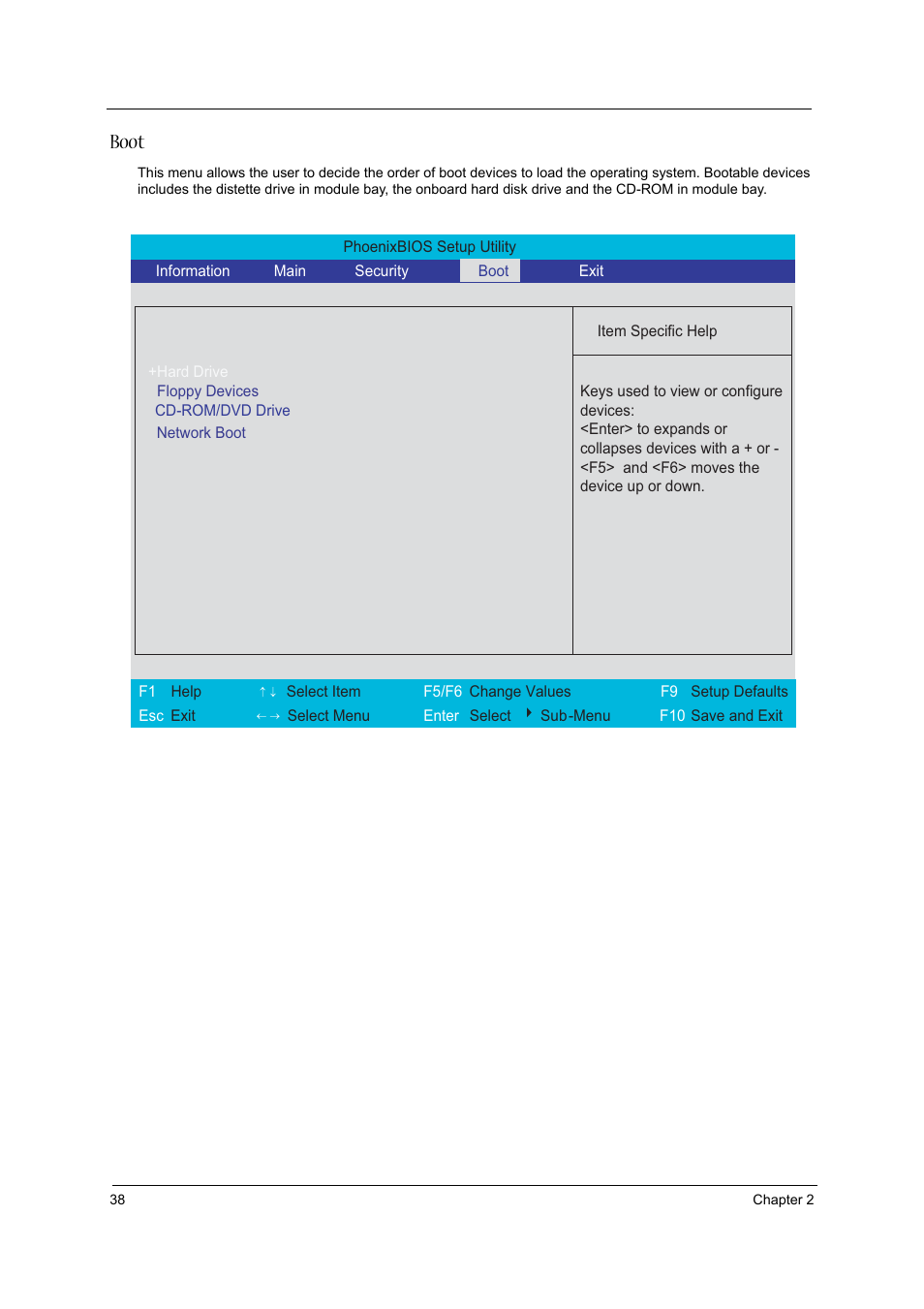 Boot | Acer 3610 User Manual | Page 44 / 93