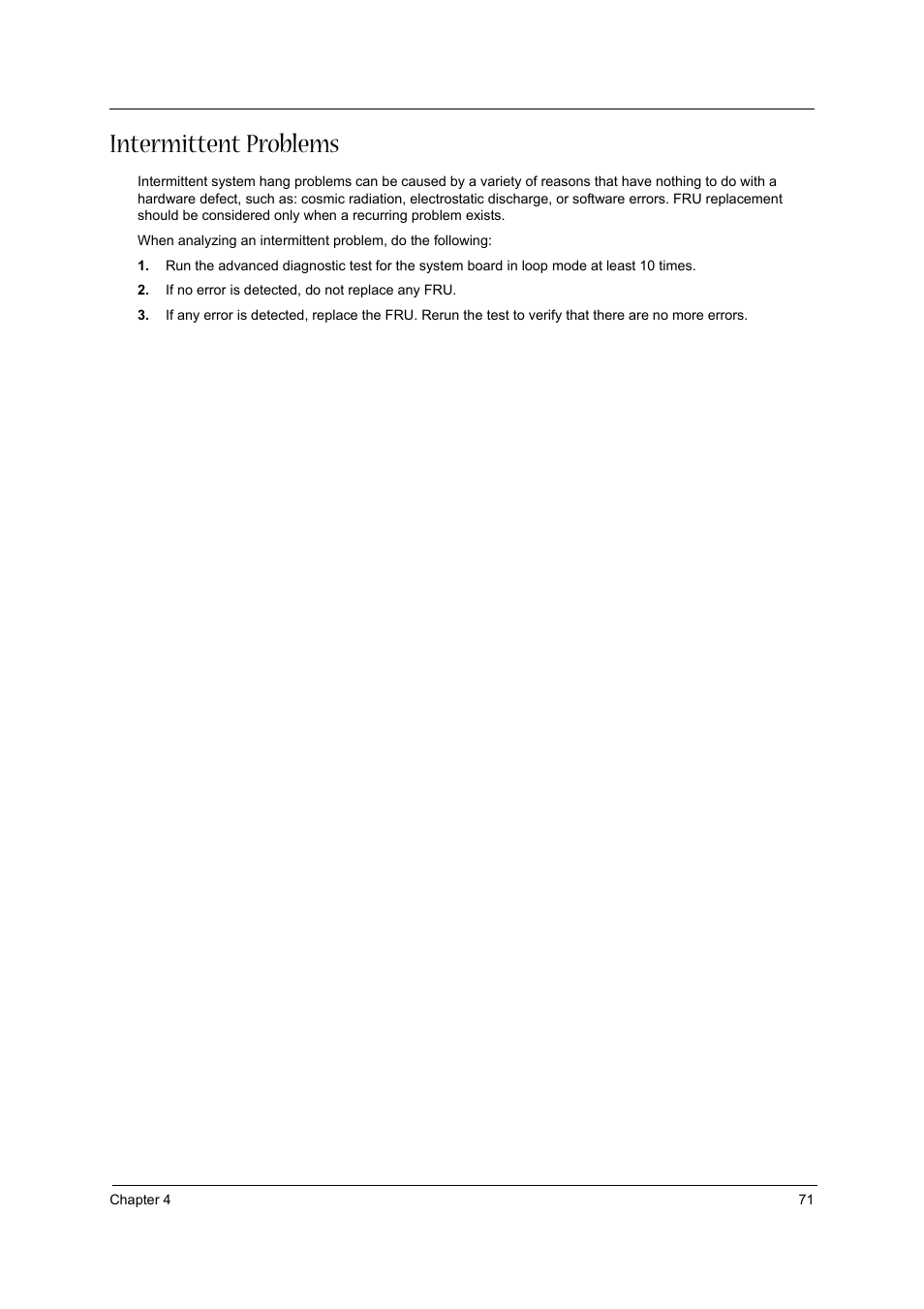 Intermittent problems | Acer 3610 User Manual | Page 77 / 93