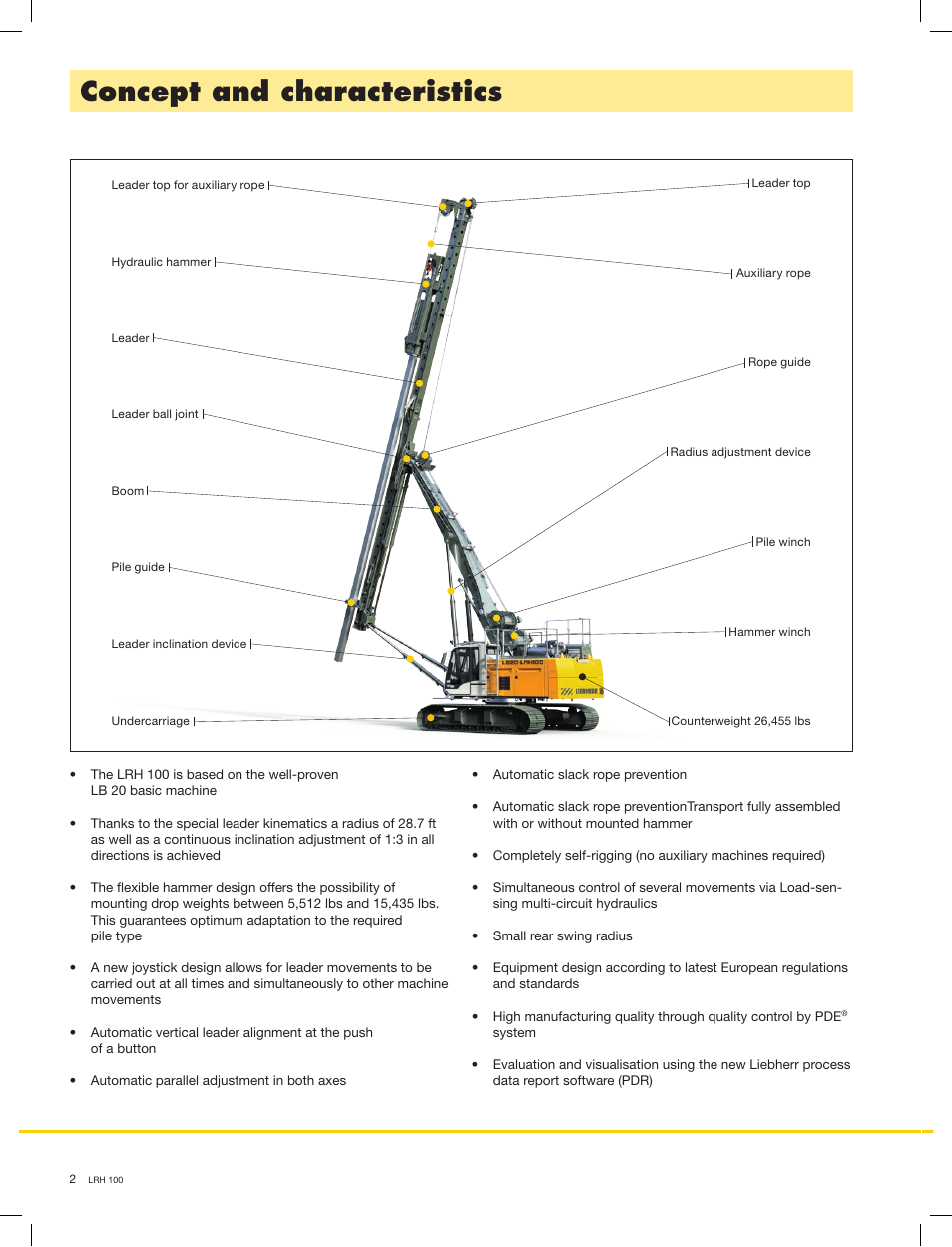 Concept and characteristics | Liebherr LRH 100 User Manual | Page 2 / 12