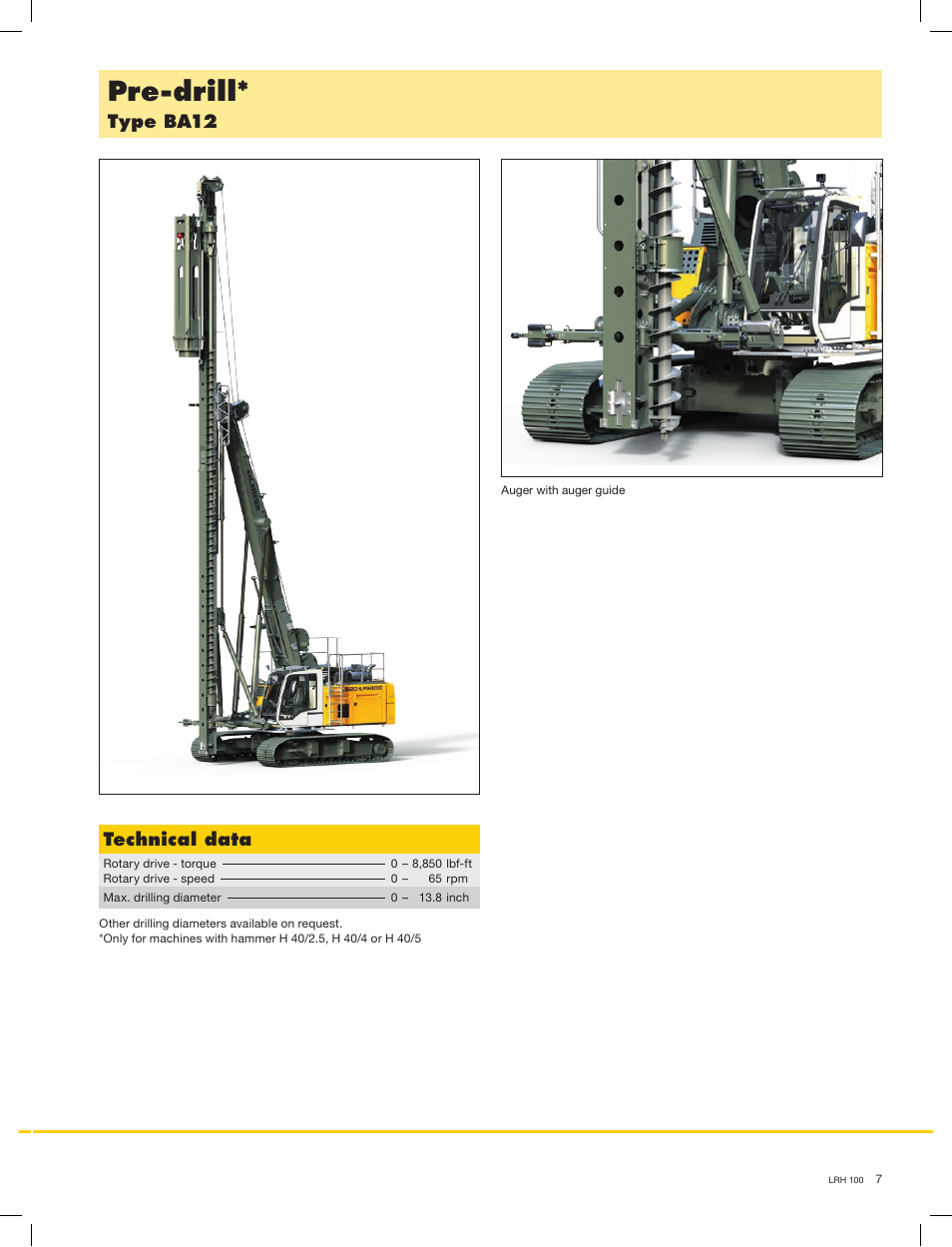 Pre-drill | Liebherr LRH 100 User Manual | Page 7 / 12