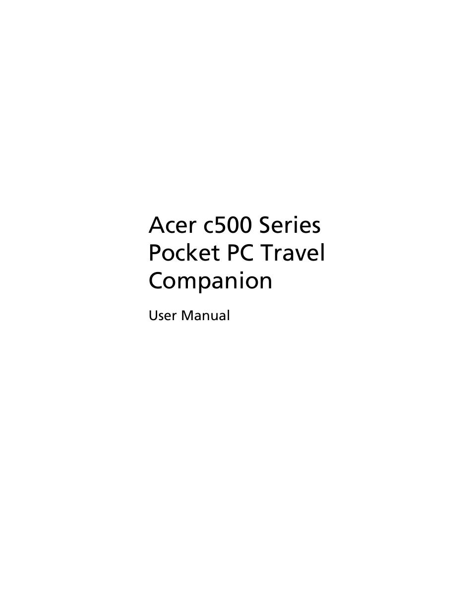 Acer C500 User Manual | 54 pages