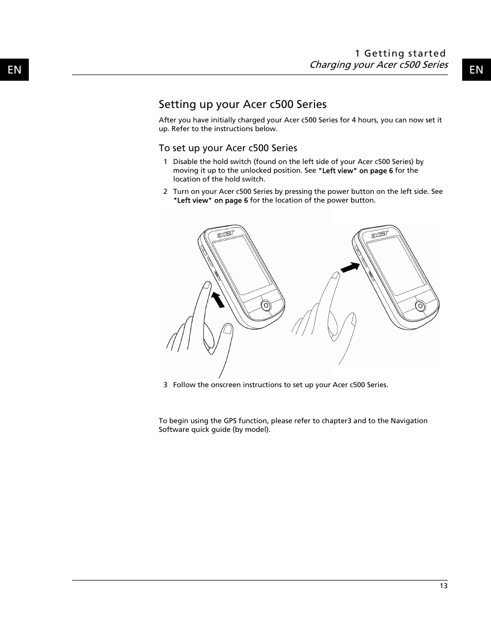 Setting up your acer c500 series, En setting up your acer c500 series | Acer C500 User Manual | Page 29 / 54