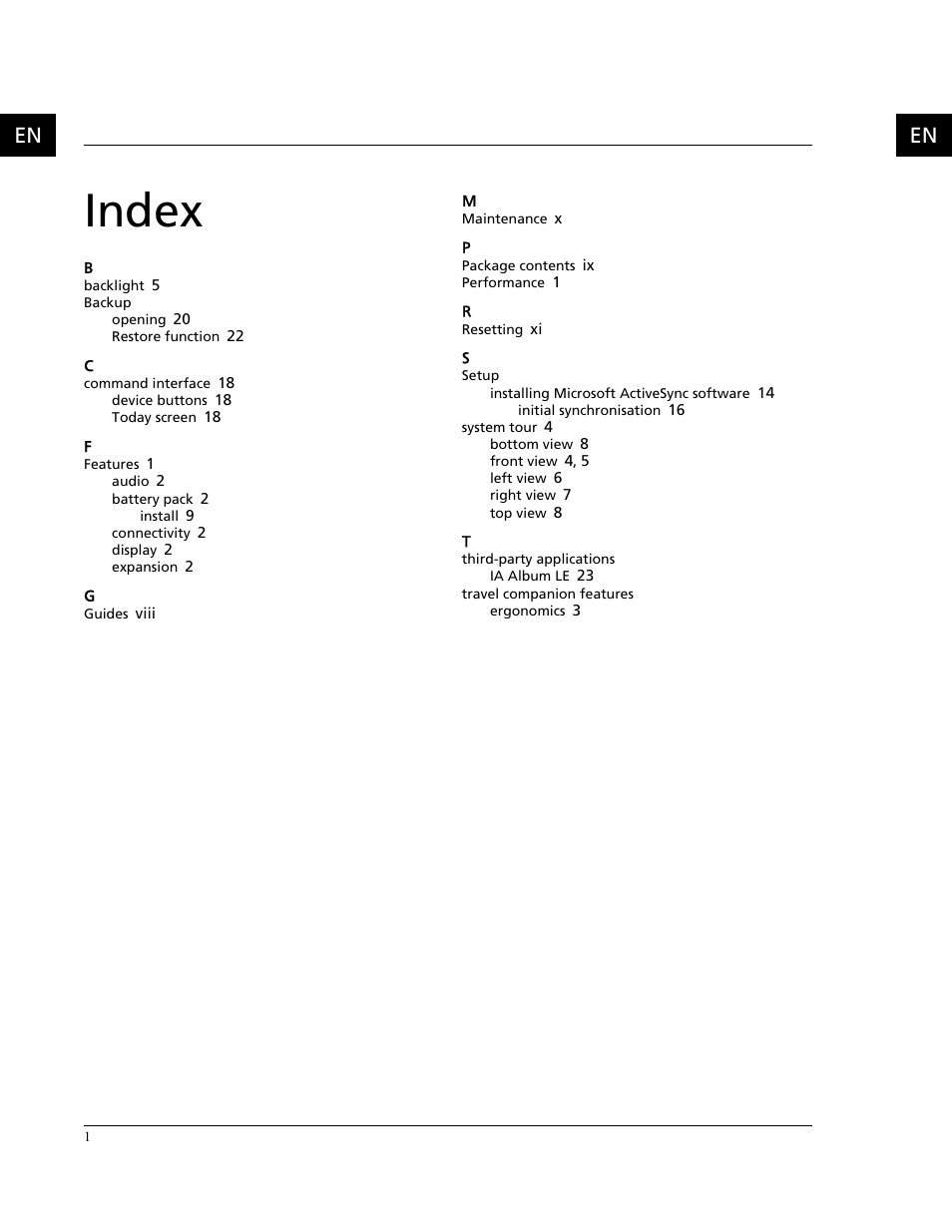 Index | Acer C500 User Manual | Page 54 / 54