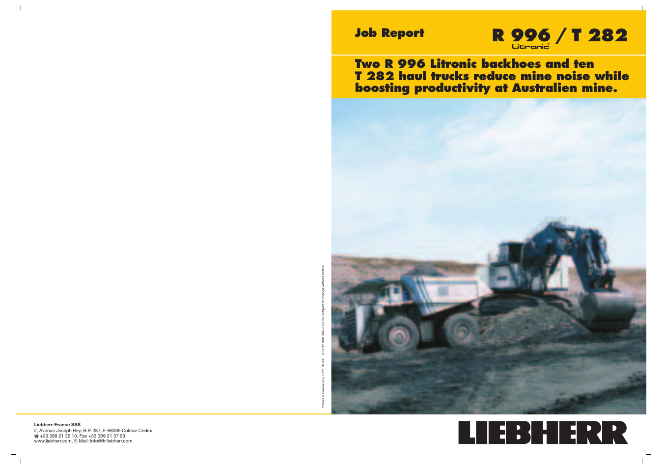 Liebherr R 996 B User Manual | 2 pages