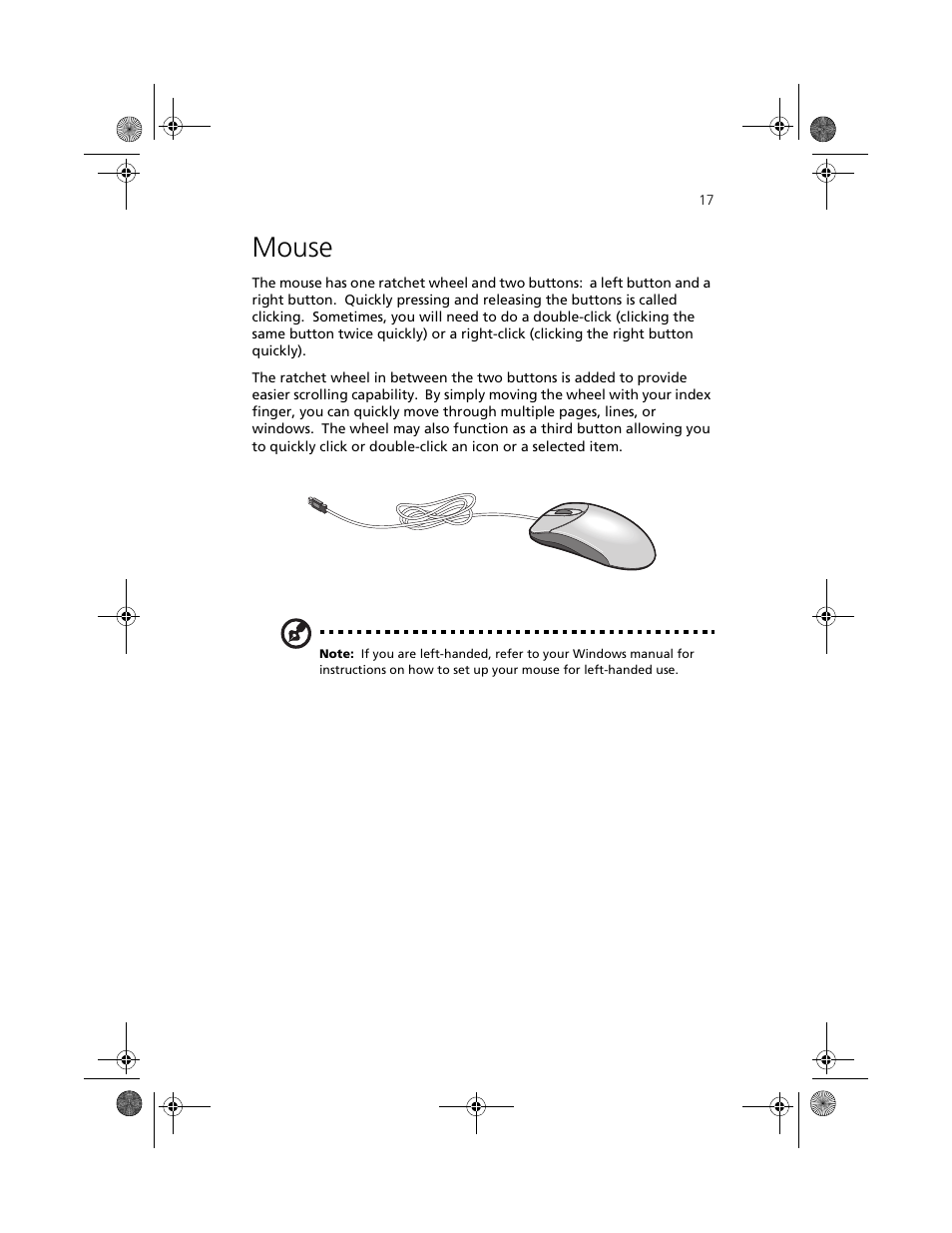 Mouse | Acer Aspire 3300S User Manual | Page 25 / 61