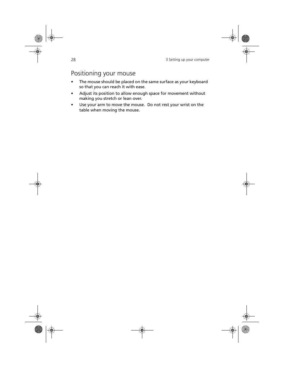 Positioning your mouse | Acer Aspire 3300S User Manual | Page 36 / 61