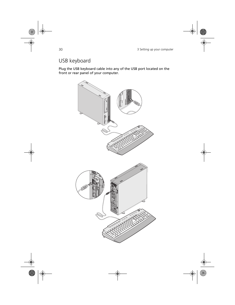 Usb keyboard | Acer Aspire 3300S User Manual | Page 38 / 61