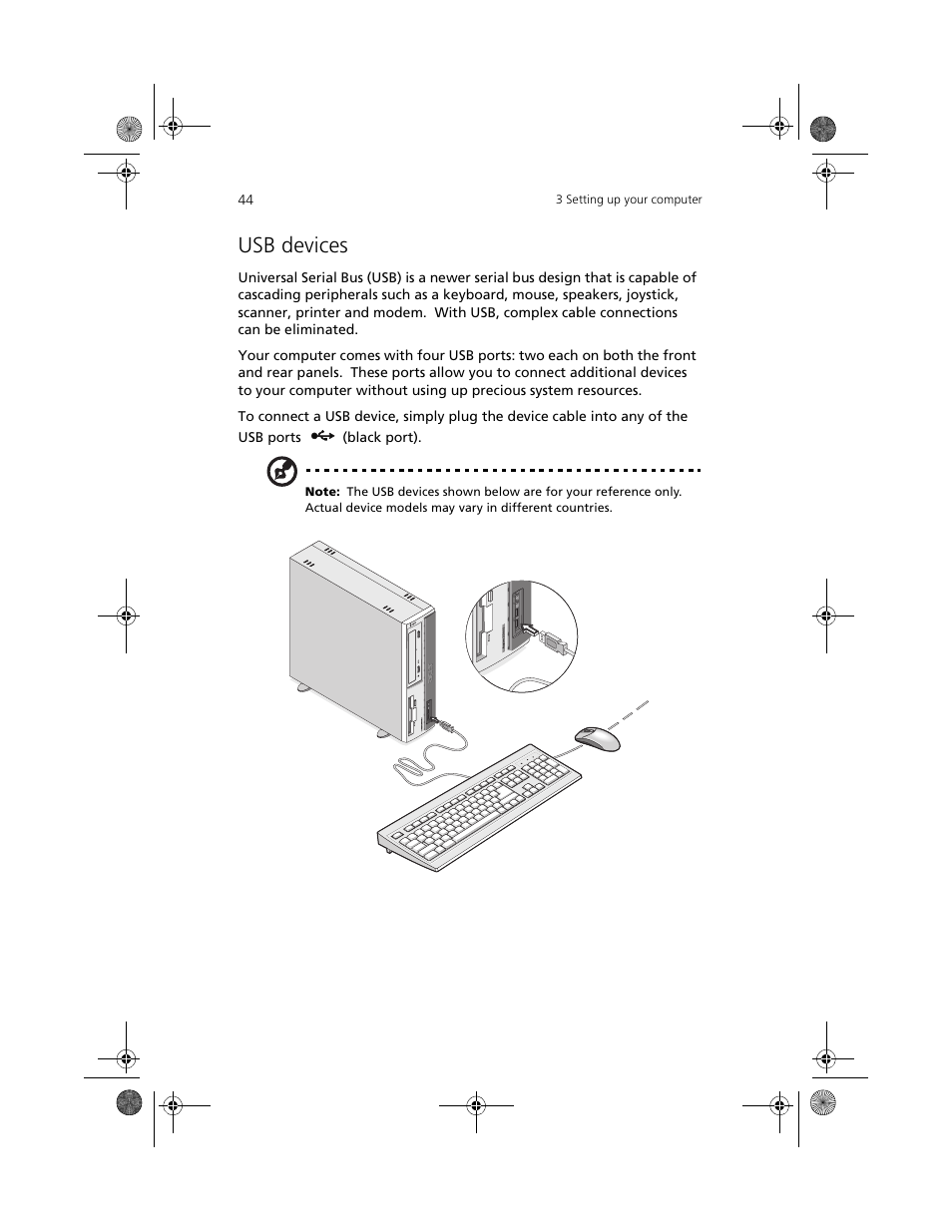 Usb devices | Acer Aspire 3300S User Manual | Page 52 / 61