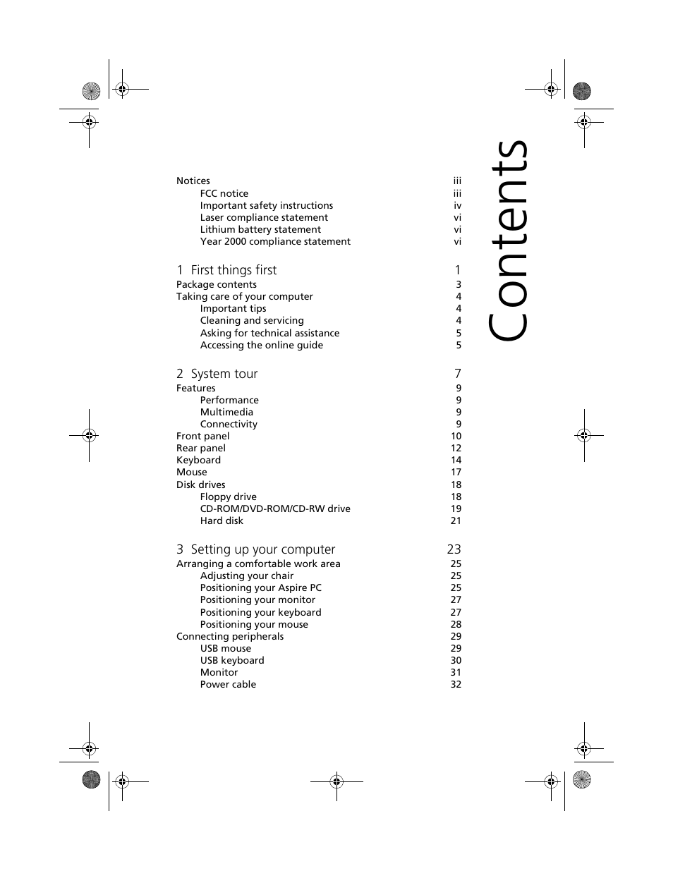 Acer Aspire 3300S User Manual | Page 7 / 61