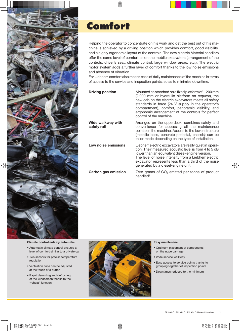 Comfort | Liebherr EP 944 C Stationary Material Handler User Manual | Page 9 / 32