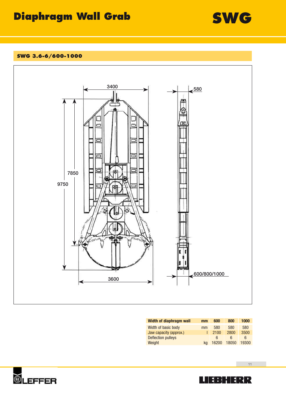 Diaphragm wall grab | Liebherr HS 8100 HD Litronic User Manual | Page 11 / 20