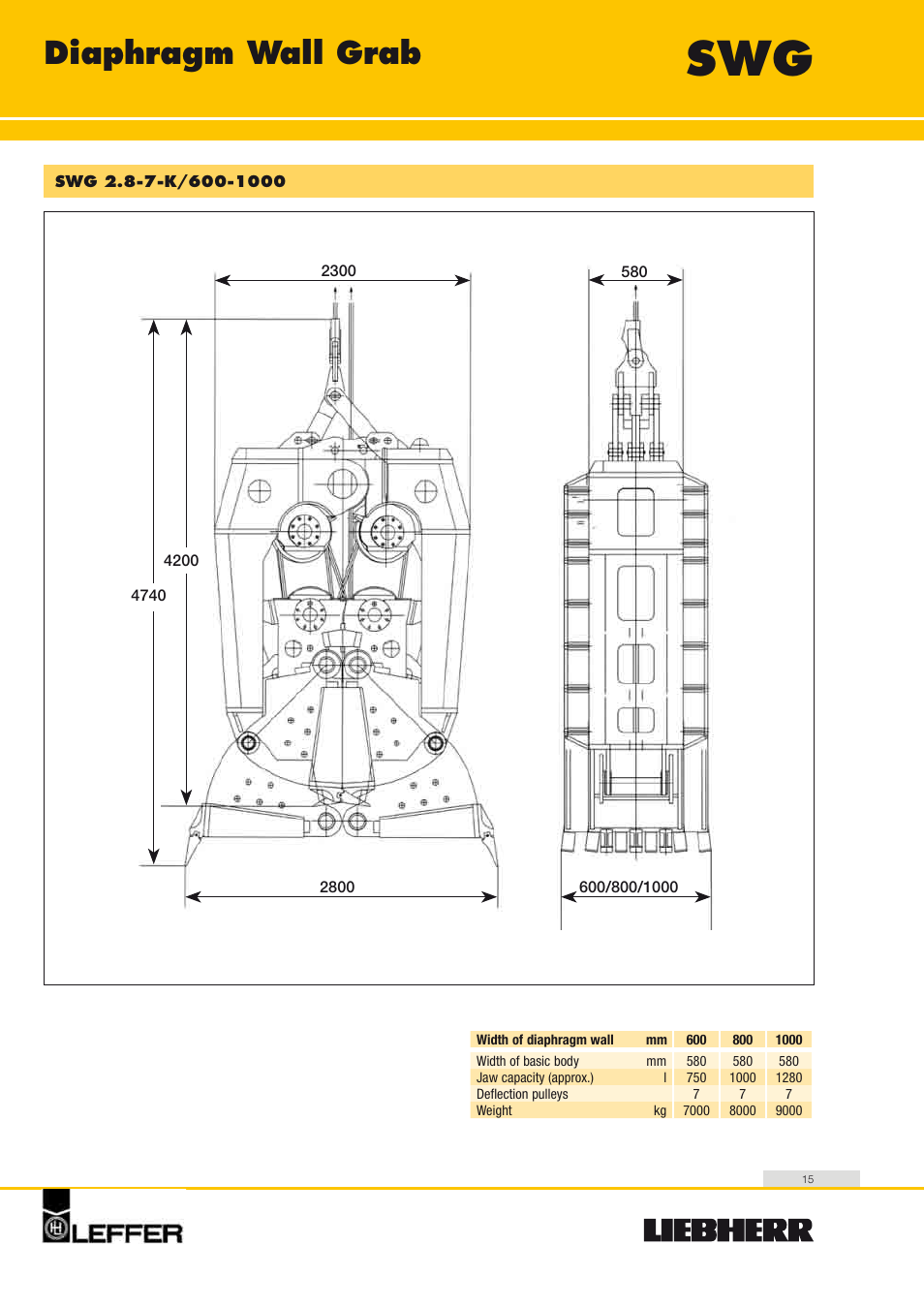 Diaphragm wall grab | Liebherr HS 8100 HD Litronic User Manual | Page 15 / 20