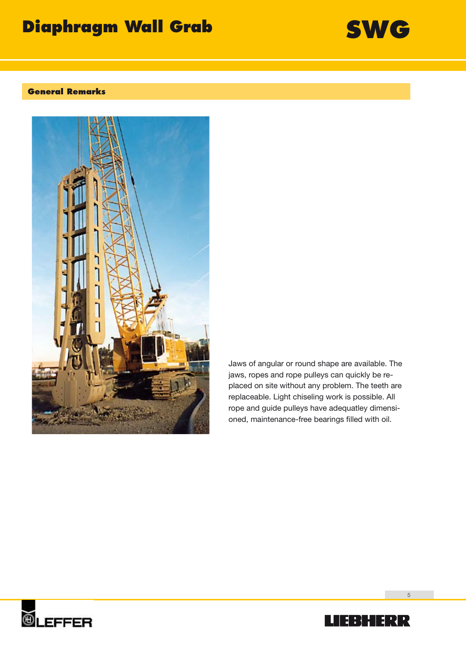 Diaphragm wall grab | Liebherr HS 8100 HD Litronic User Manual | Page 5 / 20