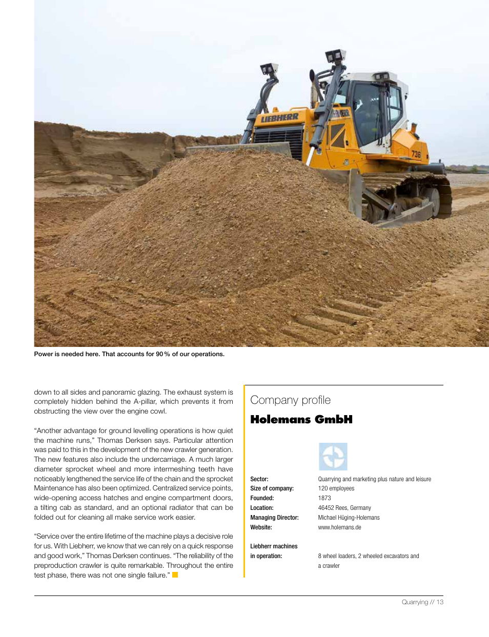 Company profile holemans gmbh | Liebherr L 556 User Manual | Page 13 / 48