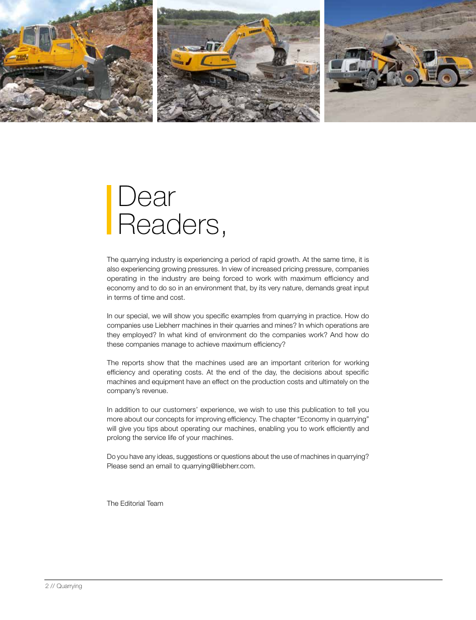 Dear readers | Liebherr L 556 User Manual | Page 2 / 48