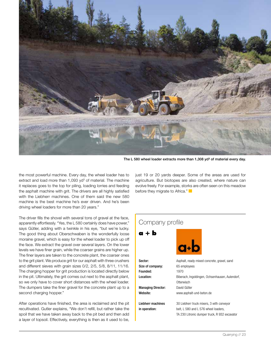 Company profile a + b | Liebherr L 556 User Manual | Page 23 / 48