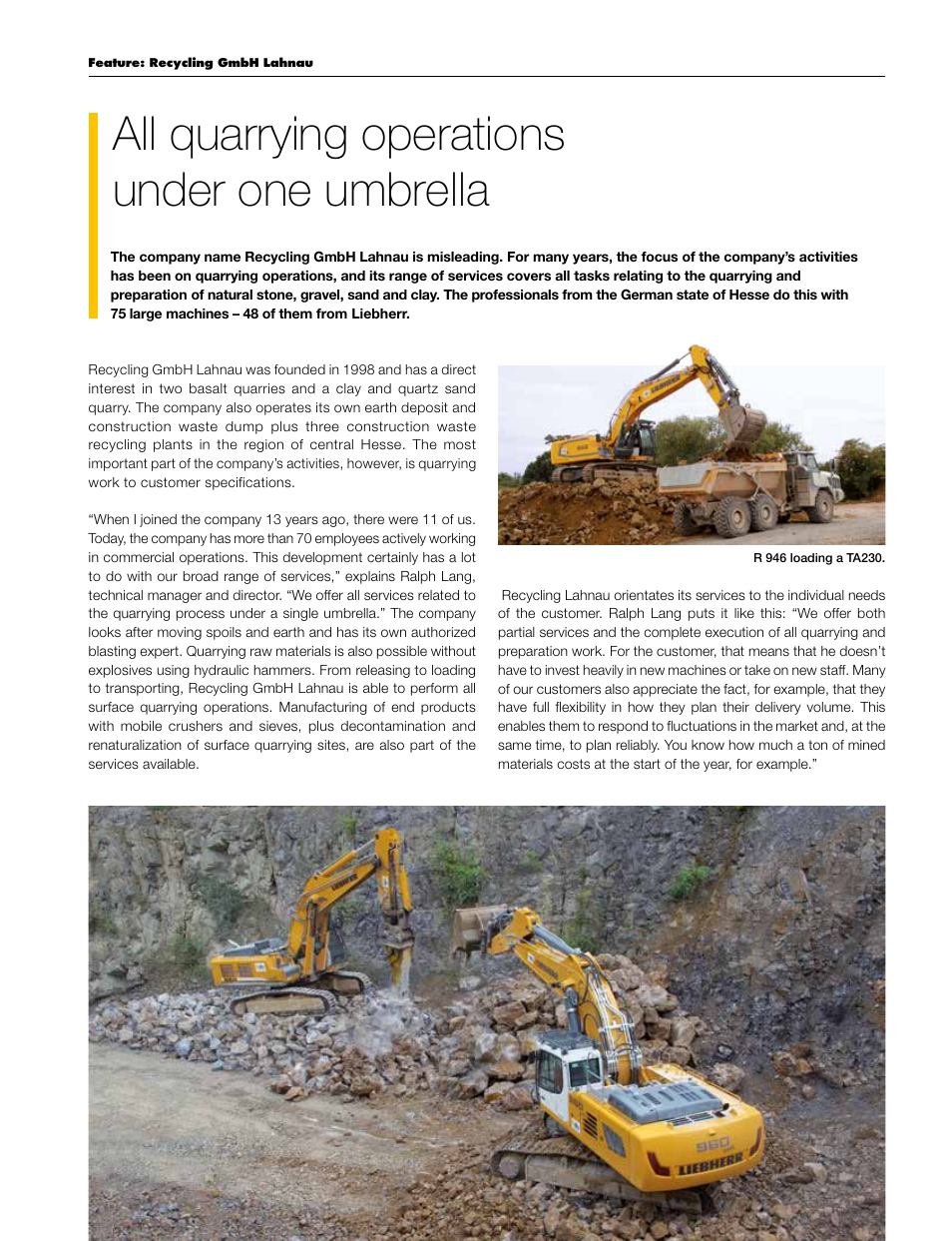 All quarrying operations under one umbrella | Liebherr L 556 User Manual | Page 24 / 48