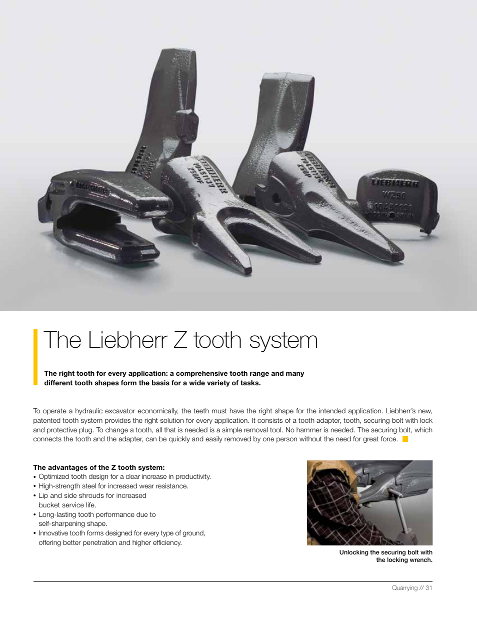 The liebherr z tooth system | Liebherr L 556 User Manual | Page 31 / 48