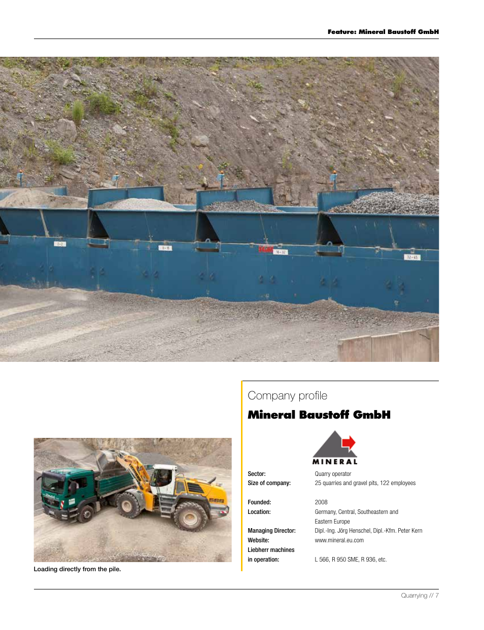 Company profile mineral baustoff gmbh | Liebherr L 556 User Manual | Page 7 / 48